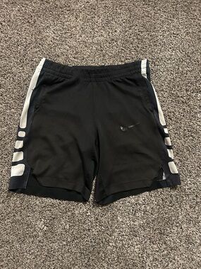 Nike Black Athletic Shorts with White Side Stripes